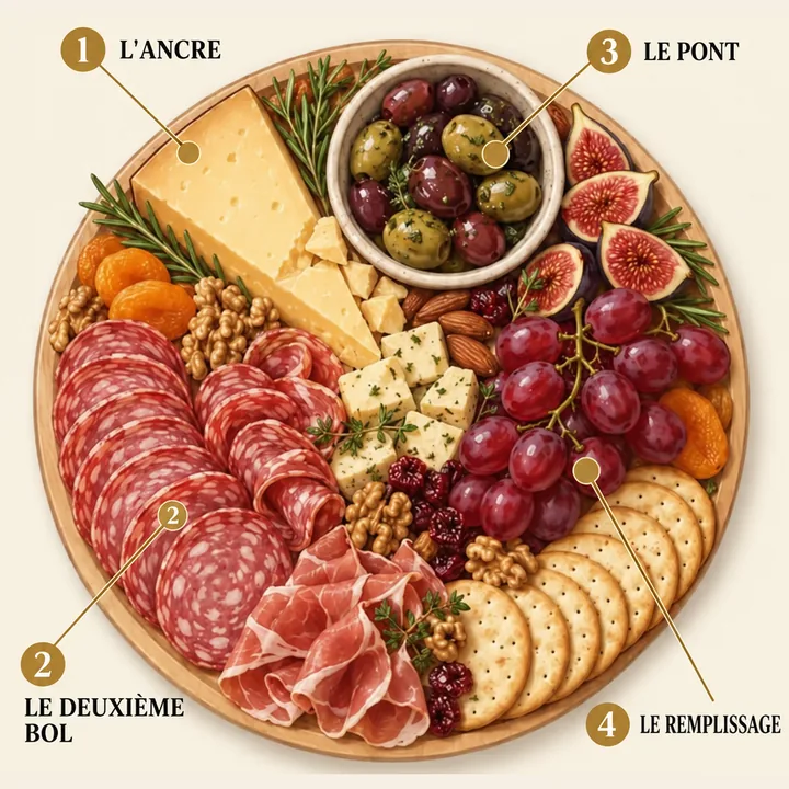 Plan de planche vu d'en haut : planche ronde