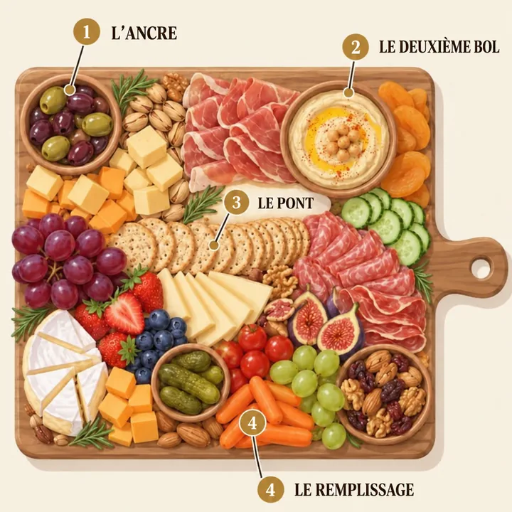 Plan de planche vu d'en haut : planche à découper